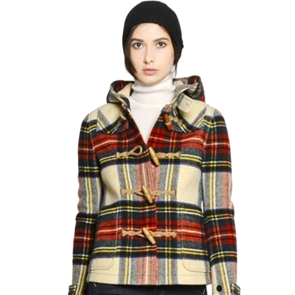 Polo Ralph Lauren wool duffle .Tartan plaid toggle pockets,hood. Winter Holiday - Picture 4 of 16